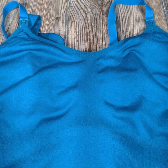 Caramel Cantina Womens Nursing Breastfeeding Comfort Tank XL Green Snap Straps - Picture 3 of 9